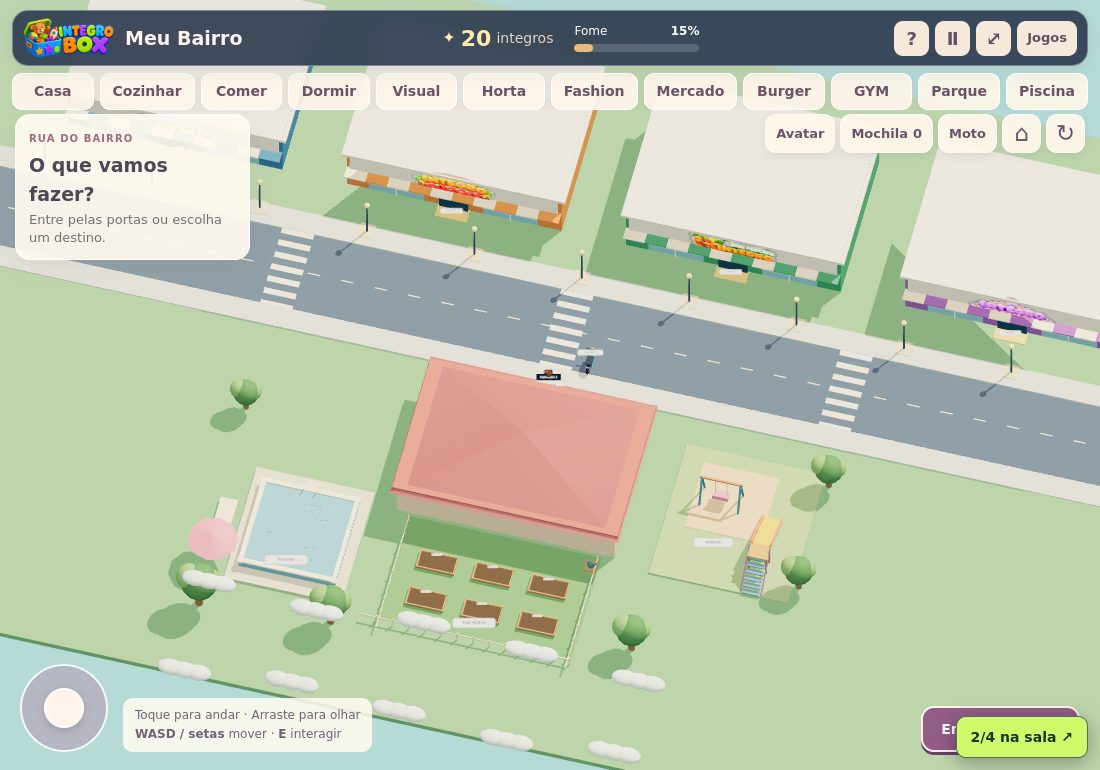 Mundo 3D do jogo Meu Bairro