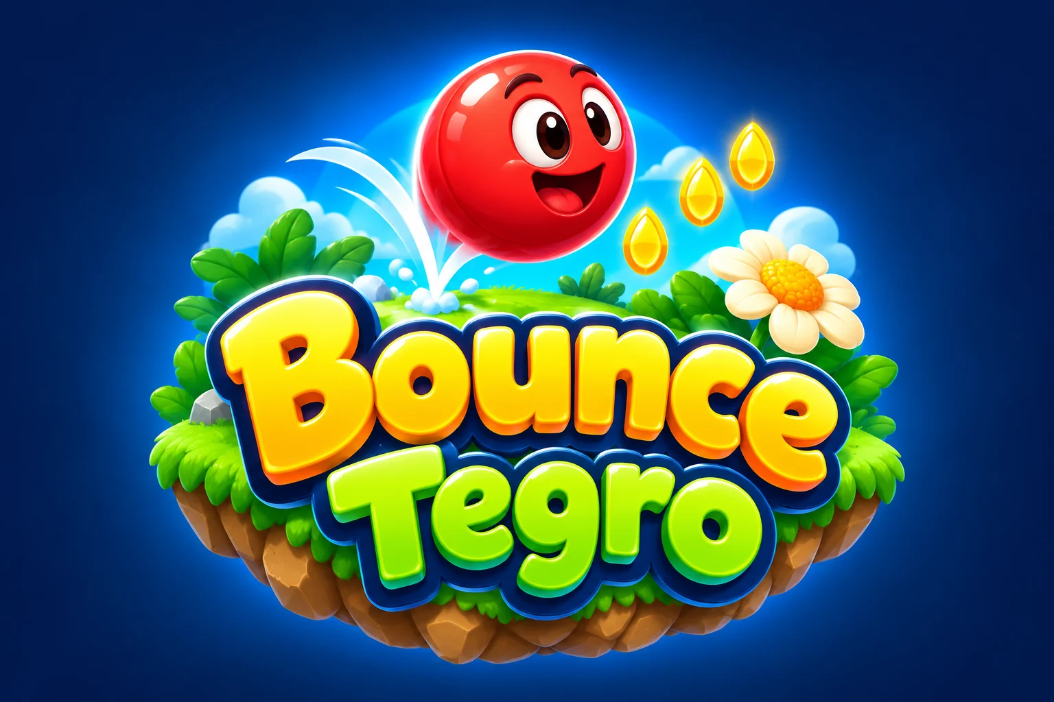 Bounce Tegro: uma bolinha vermelha saltando entre flores